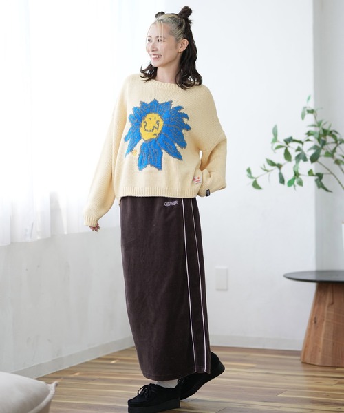 CONVERSE（コンバース）の「CONVERSE/コンバース ベロアスカート セットアップ対応 4487-2461（スカート・レディース・ブラウン/ネイビー/グレイッシュベージュ・L/M）」の9枚目の写真