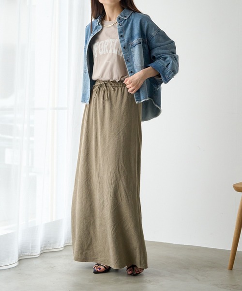 PUAL CE CIN（ピュアルセシン）の「シアーロゴプリントカットソー（Tシャツ/カットソー・レディース・オフホワイト/グレイッシュベージュ/ダークブルー・FREE）」の10枚目の写真