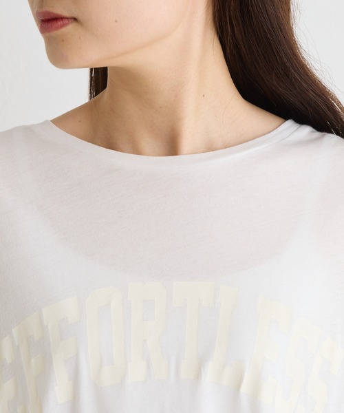 PUAL CE CIN（ピュアルセシン）の「シアーロゴプリントカットソー（Tシャツ/カットソー・レディース・オフホワイト/グレイッシュベージュ/ダークブルー・FREE）」の20枚目の写真