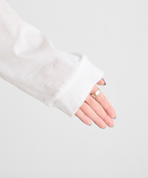 PUAL CE CIN（ピュアルセシン）の「シアーロゴプリントカットソー（Tシャツ/カットソー・レディース・オフホワイト/グレイッシュベージュ/ダークブルー・FREE）」の22枚目の写真