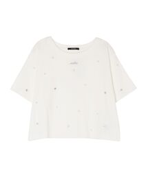 パールストーン付クロップTシャツ