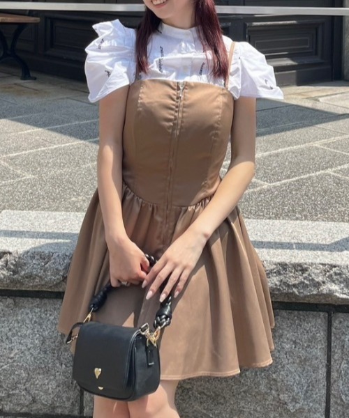 rienda(リエンダ)の「ベアビスチェギャザーフレアミニワンピース(ワンピース・レディース・ブラック系その他/ベージュ・SMALL/MEDIUM)」の21枚目の写真