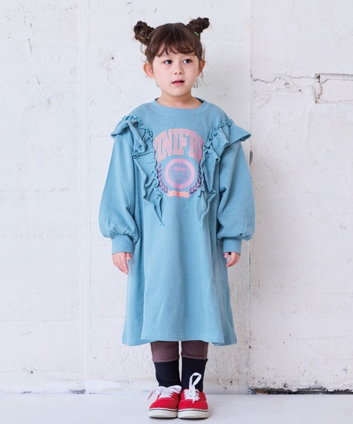 Life Support Products(ライフサポートプロダクツ)の「ボリュームフリルワンピース(ワンピース・キッズ・オフホワイト/ライトブルー/チャコール・90/100/110/120/130/140/150)」の8枚目の写真