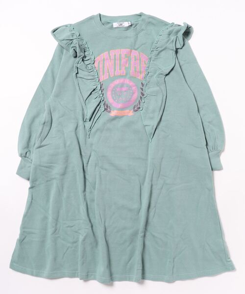 Life Support Products(ライフサポートプロダクツ)の「ボリュームフリルワンピース(ワンピース・キッズ・オフホワイト/ライトブルー/チャコール・90/100/110/120/130/140/150)」の9枚目の写真