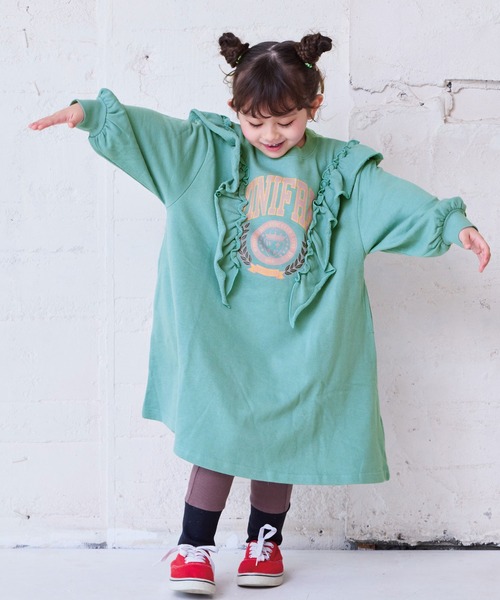 Life Support Products(ライフサポートプロダクツ)の「ボリュームフリルワンピース(ワンピース・キッズ・オフホワイト/ライトブルー/チャコール・90/100/110/120/130/140/150)」の18枚目の写真