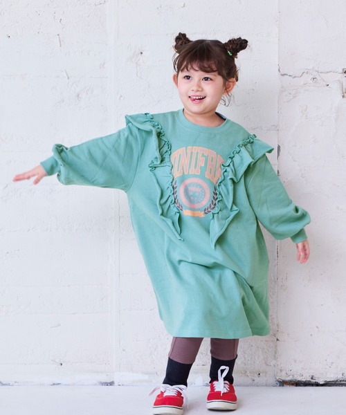 Life Support Products(ライフサポートプロダクツ)の「ボリュームフリルワンピース(ワンピース・キッズ・オフホワイト/ライトブルー/チャコール・90/100/110/120/130/140/150)」の19枚目の写真