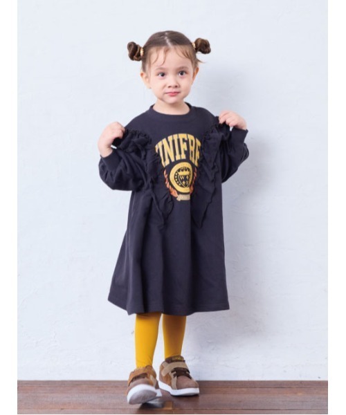 Life Support Products(ライフサポートプロダクツ)の「ボリュームフリルワンピース(ワンピース・キッズ・オフホワイト/ライトブルー/チャコール・90/100/110/120/130/140/150)」の11枚目の写真