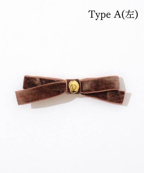 flower(フラワー)の「チャームベロアリボンクリップ(バレッタ/ヘアクリップ・レディース・ブラック/ブラウン・A/B)」の3枚目の写真