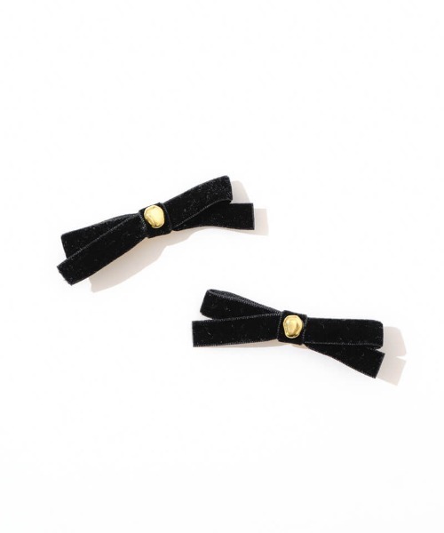 flower(フラワー)の「チャームベロアリボンクリップ(バレッタ/ヘアクリップ・レディース・ブラック/ブラウン・A/B)」の17枚目の写真