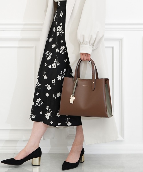 MERCURYDUO（マーキュリーデュオ）の「【MERCURYDUO/マーキュリーデュオ 】 ≪新色追加≫ 配色 アオリ軽量ハンドバッグ（ハンドバッグ・レディース・ベージュ/ダークブラウン/ブラック/アイボリー/ライトグレー/グレイッシュベージュ・FREE）」の20枚目の写真