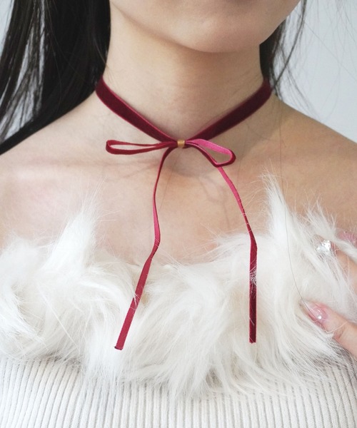 Port(ポート)の「【 Port / ポート 】韓国風 ベロア リボンチョーカー(チョーカー・レディース・バーガンディー/ブラック・FREE)」の11枚目の写真