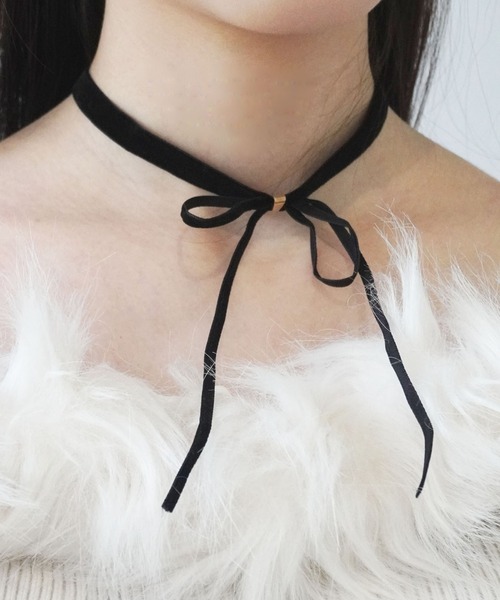 Port(ポート)の「【 Port / ポート 】韓国風 ベロア リボンチョーカー(チョーカー・レディース・バーガンディー/ブラック・FREE)」の7枚目の写真