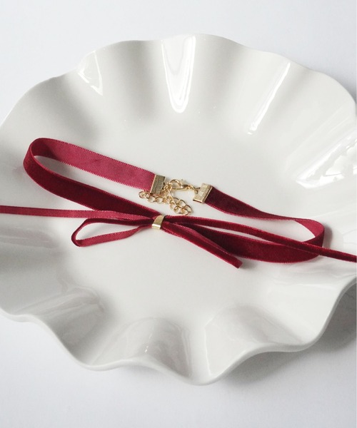 Port(ポート)の「【 Port / ポート 】韓国風 ベロア リボンチョーカー(チョーカー・レディース・バーガンディー/ブラック・FREE)」の13枚目の写真