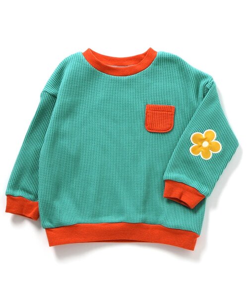 BREEZE(ブリーズ)の「肘パッチロンT(Tシャツ/カットソー・キッズ・エメラルド/その他2/レインボー・110/100/90/80/140/130/120)」の10枚目の写真