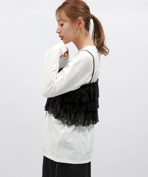 新品未使用　LATUI ATELIER フリル付きブラックキャミソール dh1346_v12.jpg