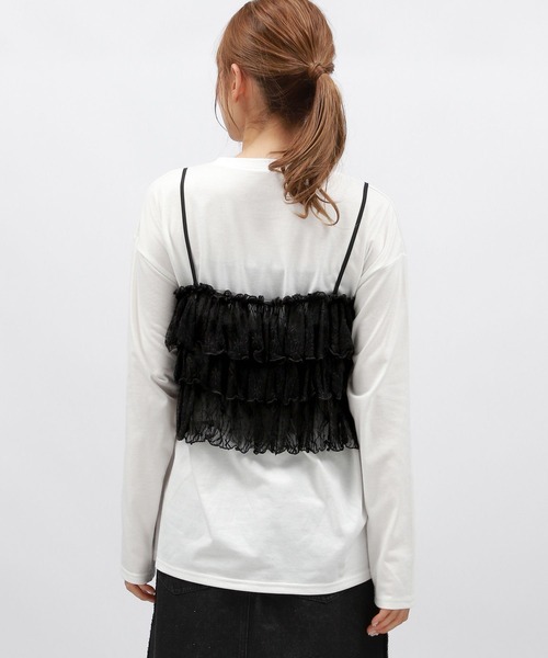 LAKOLE（ラコレ）の「レースフリルキャミ / 142962（キャミソール・レディース・ブラウン/アイボリー/ブラック・FREE）」の14枚目の写真