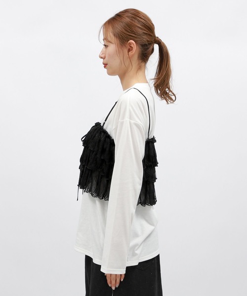 LAKOLE（ラコレ）の「レースフリルキャミ / 142962（キャミソール・レディース・ブラウン/アイボリー/ブラック・FREE）」の22枚目の写真