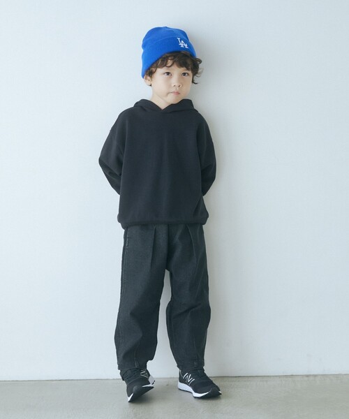 green label relaxing(グリーンレーベルリラクシング)の「TJ 裏毛 フードプルオーバー / キッズ 100cm-130cm(パーカー・キッズ・ナチュラル/ブラック/ライトブルー/ワインレッド・120cm/130cm/100cm/110cm)」の6枚目の写真