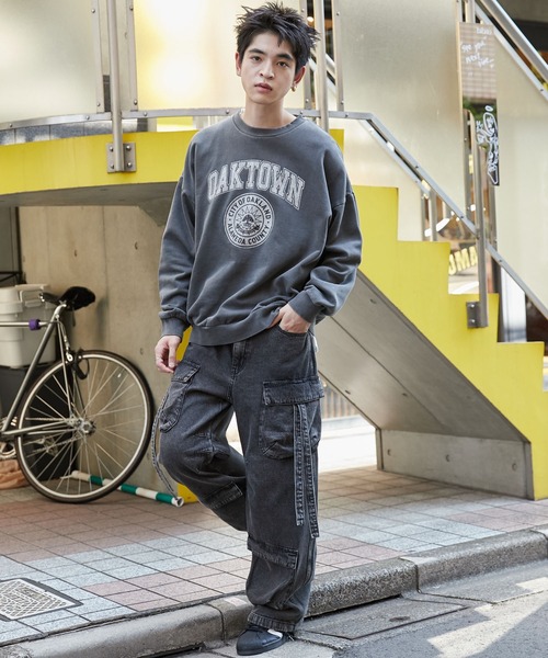 WEGO（ウィゴー）の「WEGO/ピグメントグラフィックプルオーバー（スウェット・メンズ・その他1/その他3/その他2・MEDIUM/LARGE）」の4枚目の写真