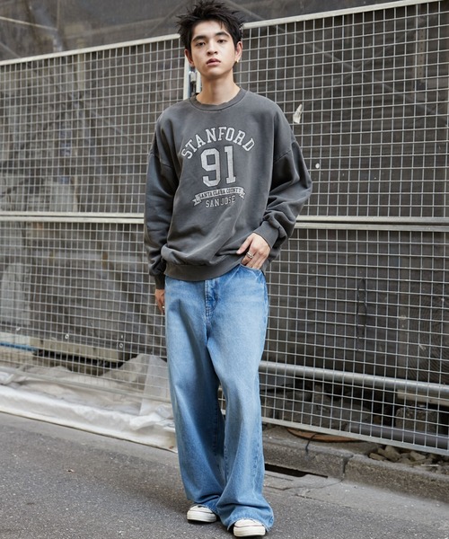 WEGO（ウィゴー）の「WEGO/ピグメントグラフィックプルオーバー（スウェット・メンズ・その他1/その他3/その他2・MEDIUM/LARGE）」の5枚目の写真