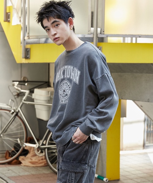 WEGO（ウィゴー）の「WEGO/ピグメントグラフィックプルオーバー（スウェット・メンズ・その他1/その他3/その他2・MEDIUM/LARGE）」の8枚目の写真