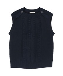 KUME リネン ボートネック ベスト ネイビー S KUME リネン ボートネック ベスト ネイビー S（KUME/クメ Linen