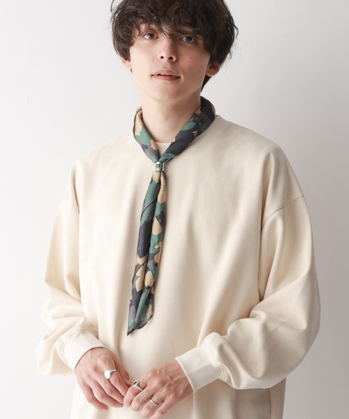 RAGEBLUE(レイジブルー)の「【UNISEX】リング付き/マルチパターン大判スカーフ(バンダナ/スカーフ・メンズ・ホワイト/その他4/その他1/オフホワイト・FREE)」の1枚目の写真