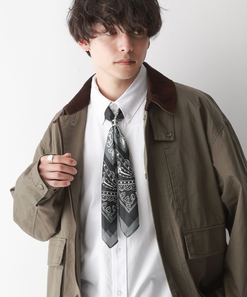 RAGEBLUE(レイジブルー)の「【UNISEX】リング付き/マルチパターン大判スカーフ(バンダナ/スカーフ・メンズ・ホワイト/その他4/その他1/オフホワイト・FREE)」の8枚目の写真