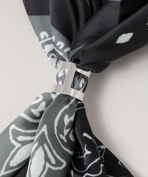 RAGEBLUE(レイジブルー)の「【UNISEX】リング付き/マルチパターン大判スカーフ(バンダナ/スカーフ・メンズ・ホワイト/その他4/その他1/オフホワイト・FREE)」の18枚目の写真