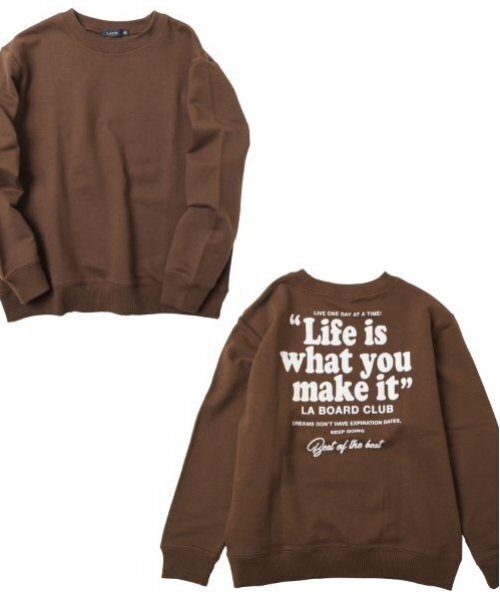 GLAZOS(グラソス)の「【大人向けサイズあり】【プチプラ】アソートバックプリントトレーナー(スウェット・キッズ・ブラック/レッド/グリーン/オートミール/パープル/ブラウン・S/M/L/LL)」の3枚目の写真