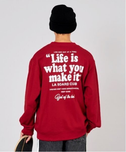 GLAZOS(グラソス)の「【大人向けサイズあり】【プチプラ】アソートバックプリントトレーナー(スウェット・キッズ・ブラック/レッド/グリーン/オートミール/パープル/ブラウン・S/M/L/LL)」の6枚目の写真