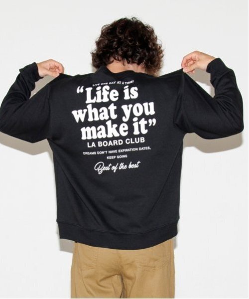 GLAZOS(グラソス)の「【大人向けサイズあり】【プチプラ】アソートバックプリントトレーナー(スウェット・キッズ・ブラック/レッド/グリーン/オートミール/パープル/ブラウン・S/M/L/LL)」の2枚目の写真