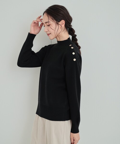 セール】【高レビュー/洗える/セットアップ可】 もちもちリブ切替 肩