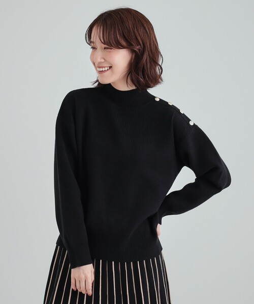 セール】【高レビュー/洗える/セットアップ可】 もちもちリブ切替 肩