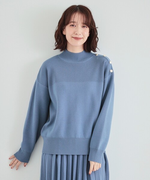 セール】【高レビュー/洗える/セットアップ可】 もちもちリブ切替 肩