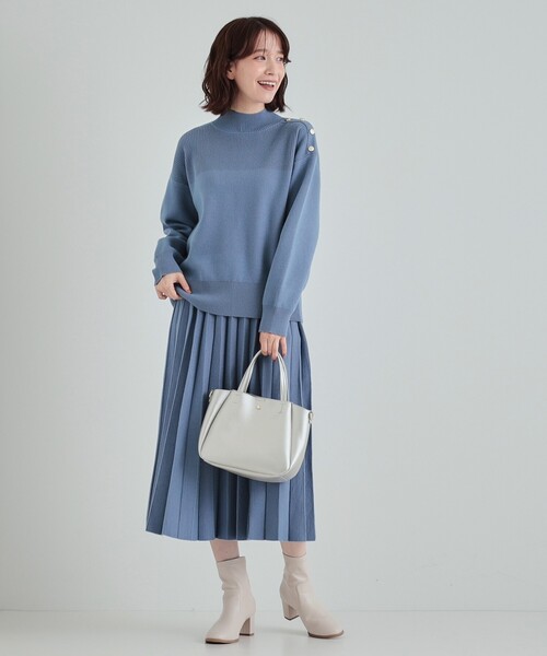 セール】【高レビュー/洗える/セットアップ可】 もちもちリブ切替 肩