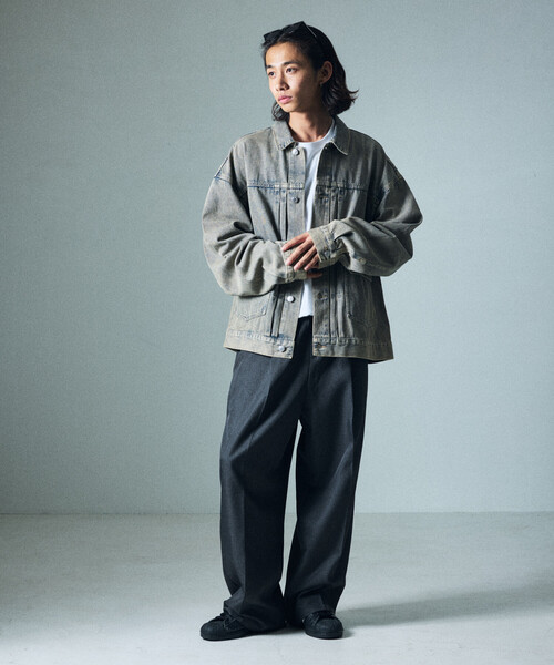 FREAK'S STORE(フリークスストア)の「限定展開 ビッグシルエット オーバーダイ デニムジャケット(デニムジャケット・メンズ・ブラック系その他/ブラウン系その他/ベージュ系その他/ブルー系その他・SMALL/MEDIUM/LARGE)」の16枚目の写真