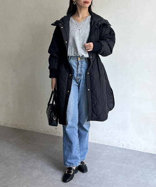 Chez toi(シェトワ)の「Vネック袖リブざっくりプルオーバー(ニット/セーター・レディース・レッド/アイボリー/ブラック/グレー・FREE)」の11枚目の写真