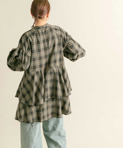 KBF（ケイビーエフ）の「ティアードチェックミニワンピース（ワンピース・レディース・ブルー系その他/ブラック系その他・ONE）」の21枚目の写真