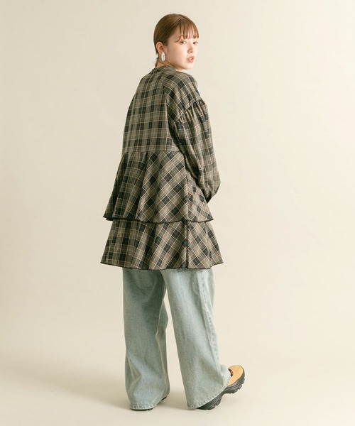 KBF（ケイビーエフ）の「ティアードチェックミニワンピース（ワンピース・レディース・ブルー系その他/ブラック系その他・ONE）」の10枚目の写真