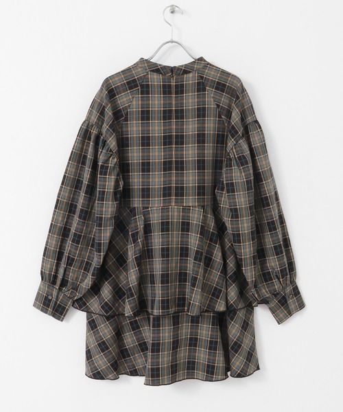 KBF（ケイビーエフ）の「ティアードチェックミニワンピース（ワンピース・レディース・ブルー系その他/ブラック系その他・ONE）」の17枚目の写真