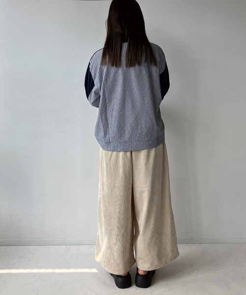 AS KNOW AS plus（アズノゥアズプラス）の「◇カットソーと布帛切り替えプルオーバー（Tシャツ/カットソー・レディース・ブラック/グレイッシュベージュ/ネイビー・FREE）」の10枚目の写真