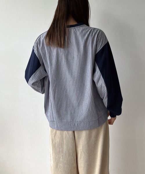 AS KNOW AS plus（アズノゥアズプラス）の「◇カットソーと布帛切り替えプルオーバー（Tシャツ/カットソー・レディース・ブラック/グレイッシュベージュ/ネイビー・FREE）」の7枚目の写真