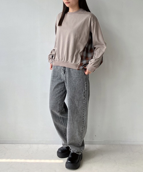 AS KNOW AS plus（アズノゥアズプラス）の「◇カットソーと布帛切り替えプルオーバー（Tシャツ/カットソー・レディース・ブラック/グレイッシュベージュ/ネイビー・FREE）」の14枚目の写真