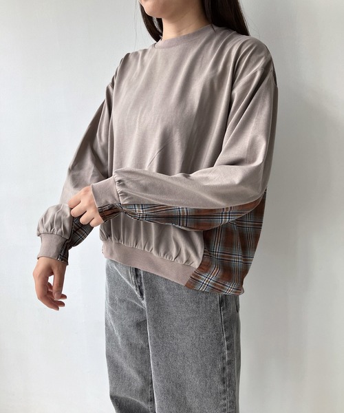 AS KNOW AS plus（アズノゥアズプラス）の「◇カットソーと布帛切り替えプルオーバー（Tシャツ/カットソー・レディース・ブラック/グレイッシュベージュ/ネイビー・FREE）」の11枚目の写真