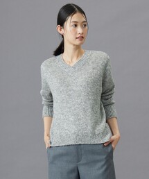 【洗える】WARMY LUREX Vネック ニット
