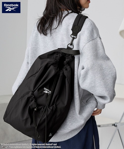 Reebok（リーボック）の「Reebok/リーボック 別注 ロゴ刺繍 2WAYナイロンドローコードワンショルダーバッグ/バックパック（バックパック/リュック・レディース・ブラック/ライトグレー・FREE）」の18枚目の写真