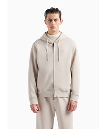 EMPORIO ARMANI | 【エンポリオ アルマーニ】フード付きジップアップ スウェットシャツ リヨセル混紡ジャージー(スウェット)