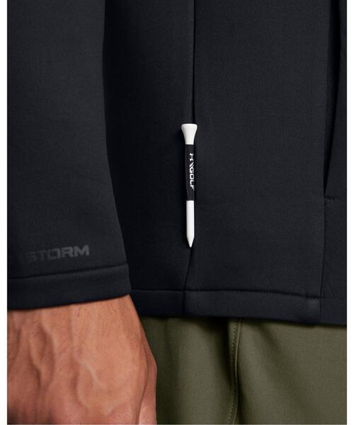 UNDER ARMOUR（アンダーアーマー）の「UAドライブ プロ ストーム ハイブリッド 1/2ジップ ジャケット（ゴルフ/メンズ）（その他アウター・メンズ・ブラック・2XL/M/XL/L）」の4枚目の写真