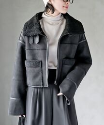 rps | ショート丈ムートンジャケット(ムートンコート)